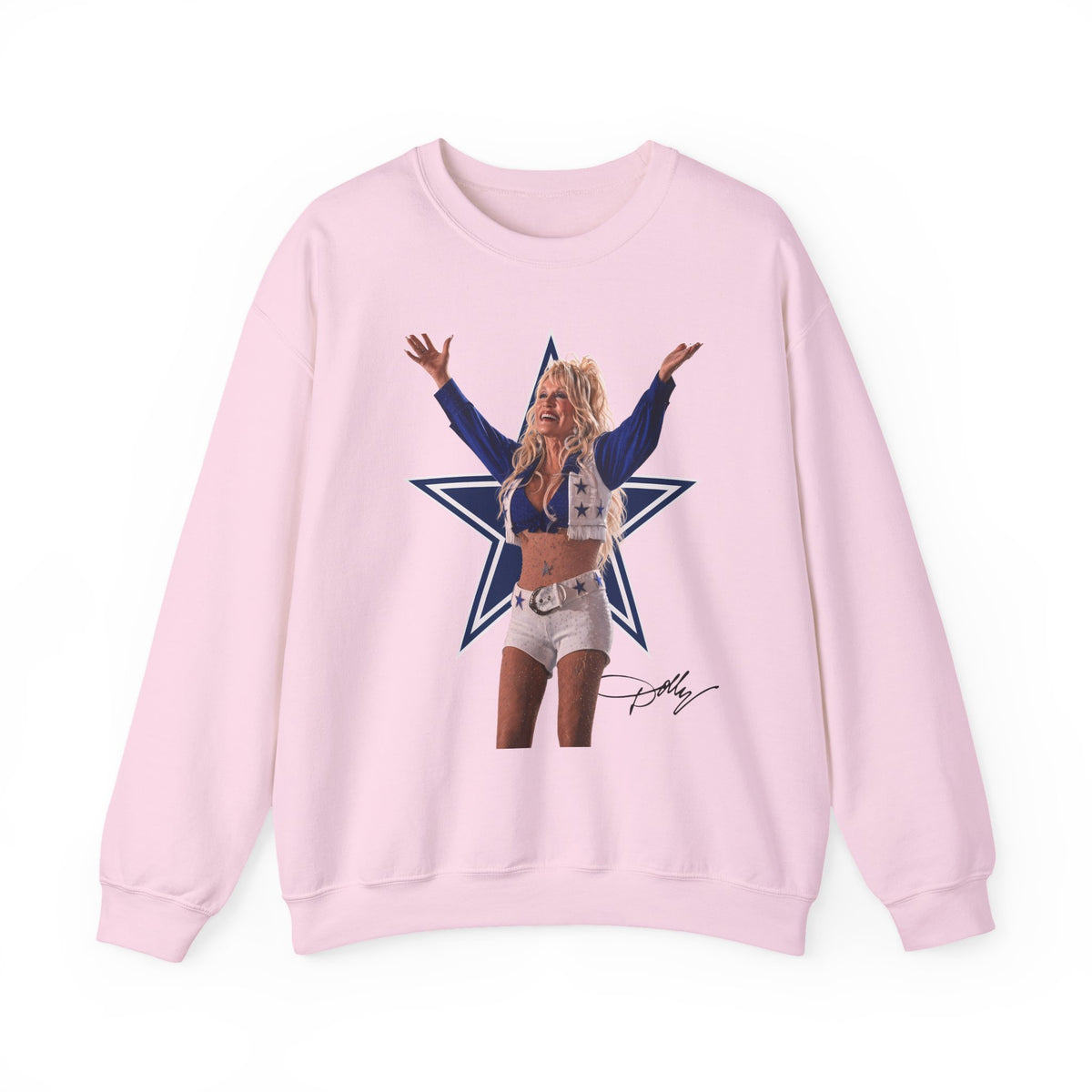 Crewneck Sweatshirt, Dolly Parton Cowboys Halftime Pullover for Chilly Sunday Games, Stadium Sweater Outfit for Dallas Fan, Navy Star