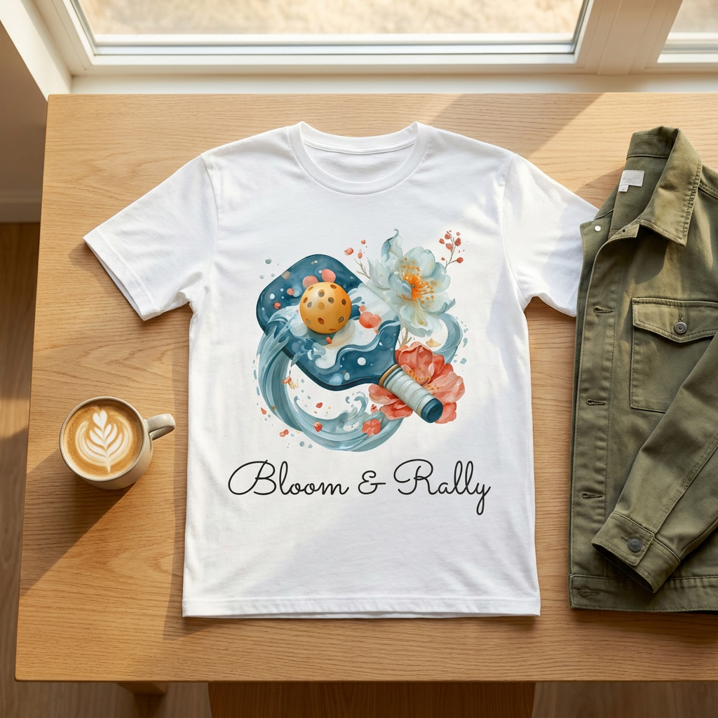 Bloom & Rally Floral Pickleball T-Shirt