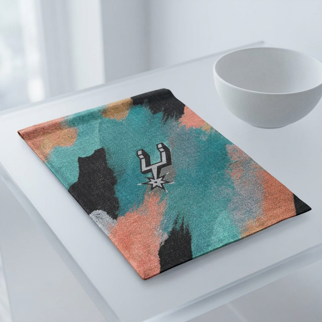 Spurs Wall Art Tapestry for Man Cave, Basketball Fan Bedroom Decor, San Antonio Wall Hanging for Dorm and Game Room, Abstract Office Art