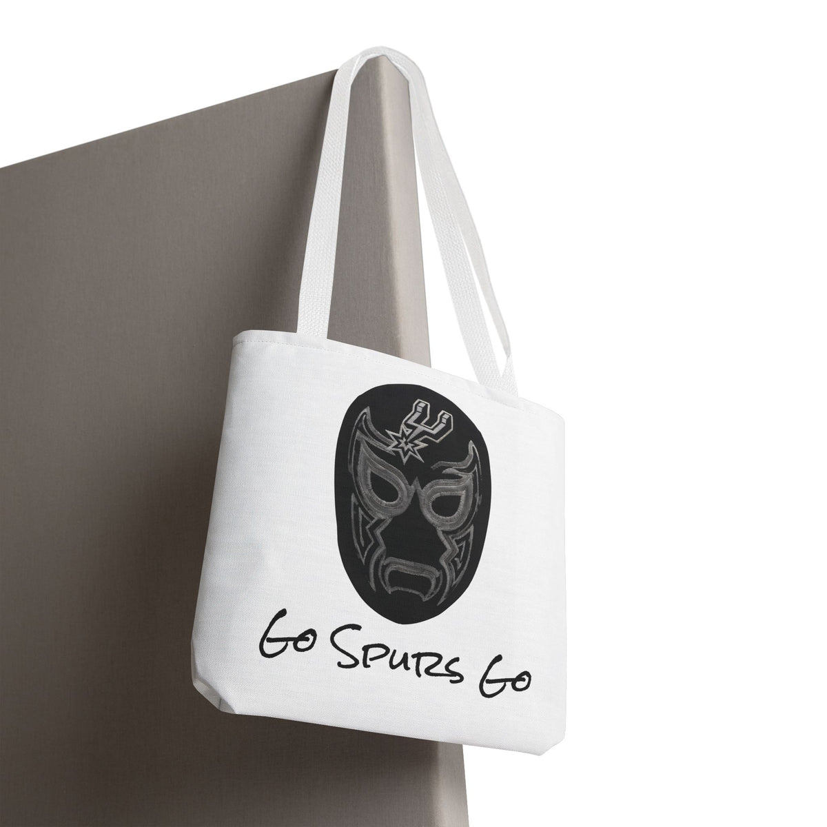 Lucha Libre Tote Bag for Women, Luchador Mask Art Carryall, Go Spurs Go Market Purse for Basketball Fan, San Antonio Bag for Mom