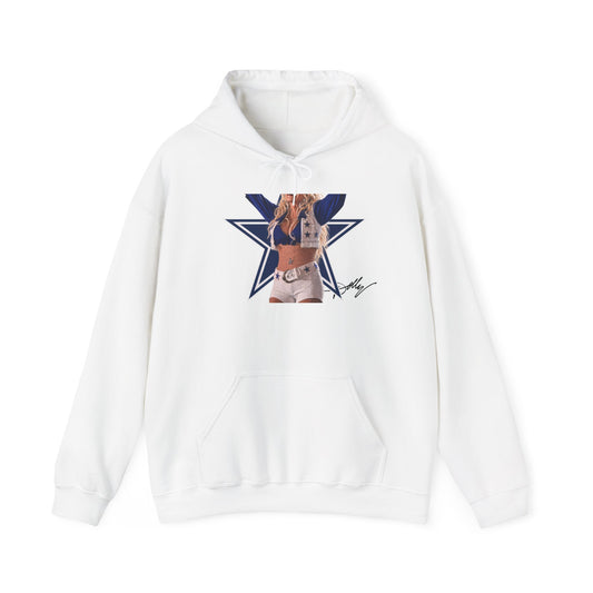 Hoodie Sweatshirt, Dolly Parton Cowboys Halftime Hooded Pullover for Cold Weather Game Day, Stadium Outfit for Dallas Fan, Navy Star Graphic