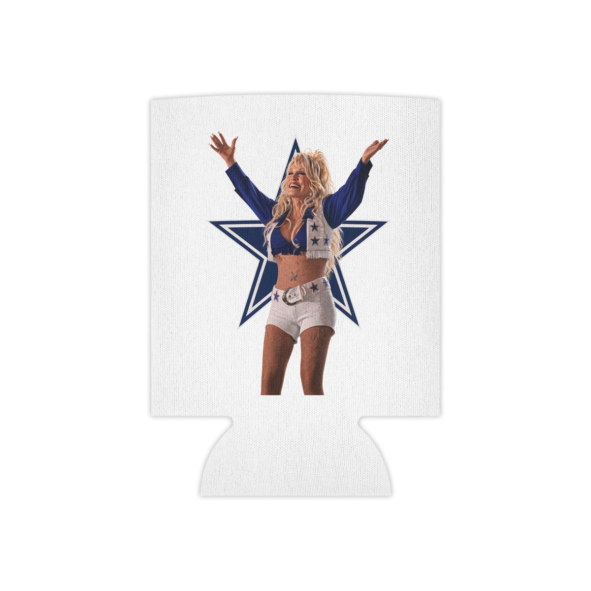 Dolly Cowboys Koozie for Football Fan, Tailgate Party Can Cooler, Game Day Drink Holder for Dallas Husband, Watch Party Koozie for Adults