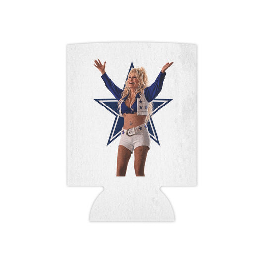 Dolly Cowboys Koozie for Football Fan, Tailgate Party Can Cooler, Game Day Drink Holder for Dallas Husband, Watch Party Koozie for Adults