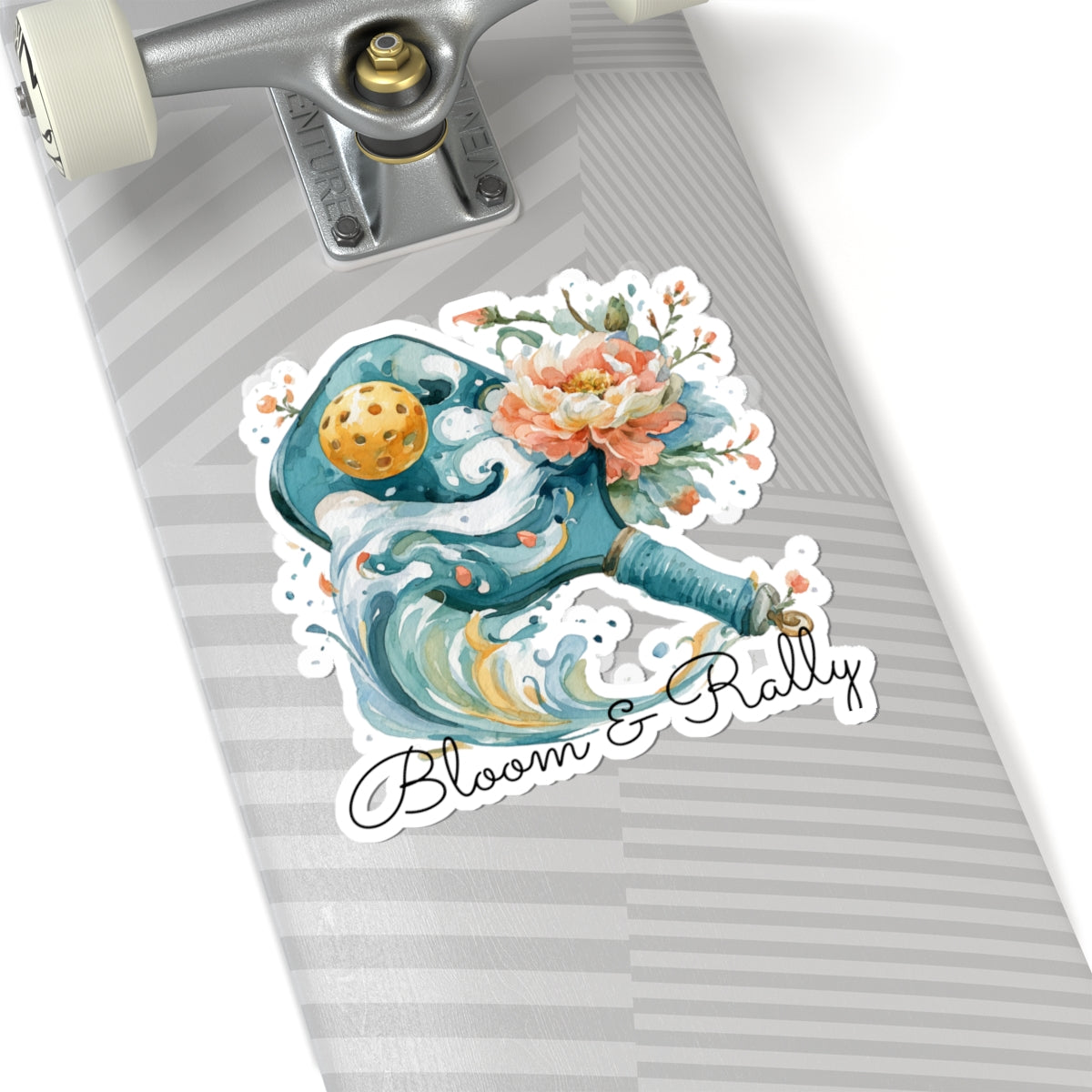 Watercolor Pickleball Paddle Sticker | Floral Pickleball Kiss-Cut Sticker