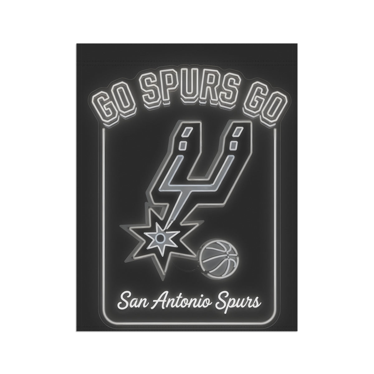 Man Cave Flag, San Antonio Spurs Silver and Black Banner, Double Sided Garage and Tailgate Decor for Basketball Fans