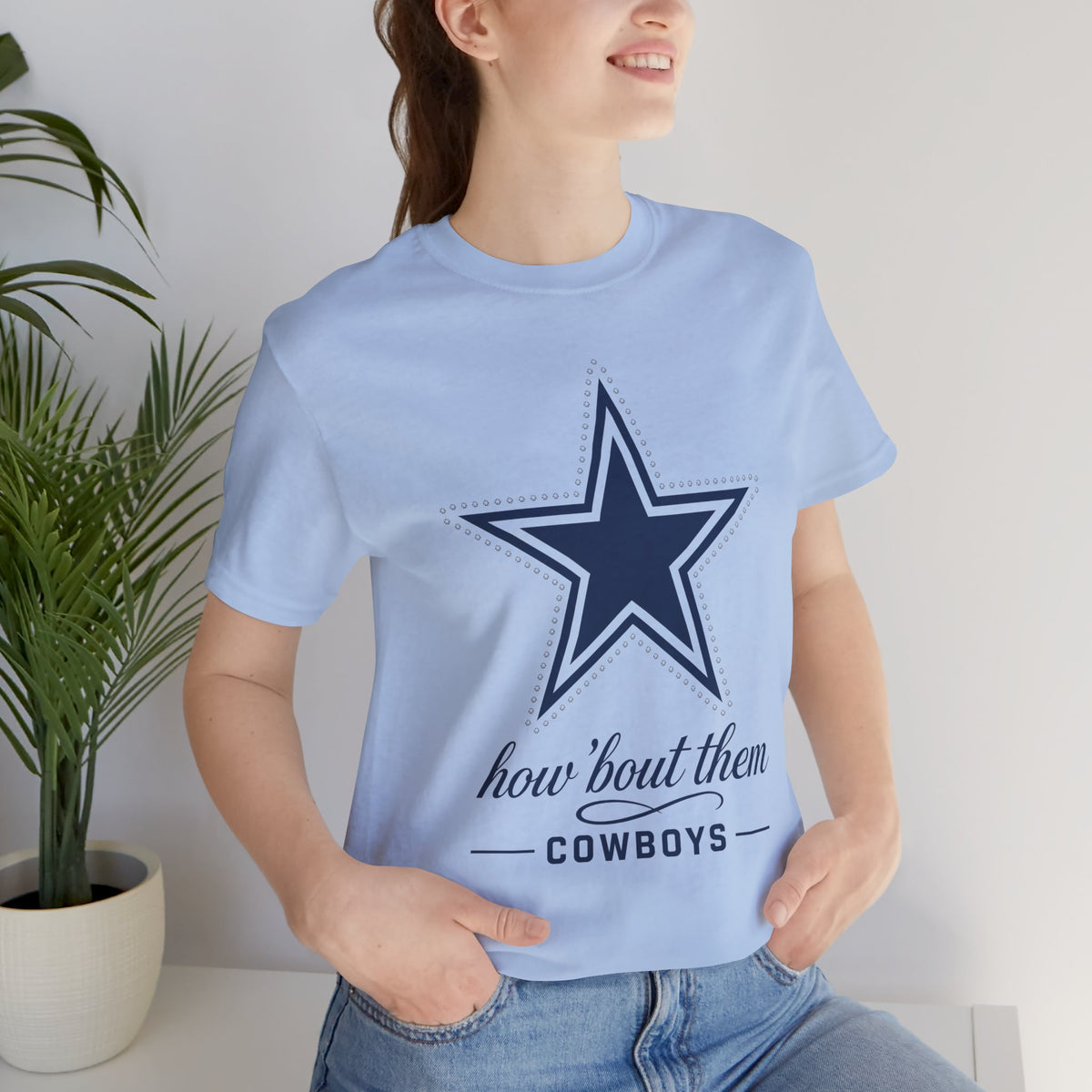 Cowboys Tshirt for Women, How Bout Them Dallas Football Tee for Game Day, Sunday Watch Party Top for Her, Fan Shirt for Wife and Girlfriend