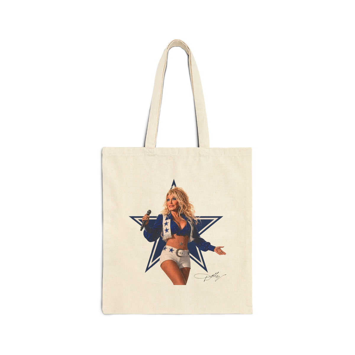 Dolly Cowboys Tote Bag for Mom, Farmers Market Carryall for Football Season, Dallas Fan Gear, Western Cowgirl Bag for Her and Grandma