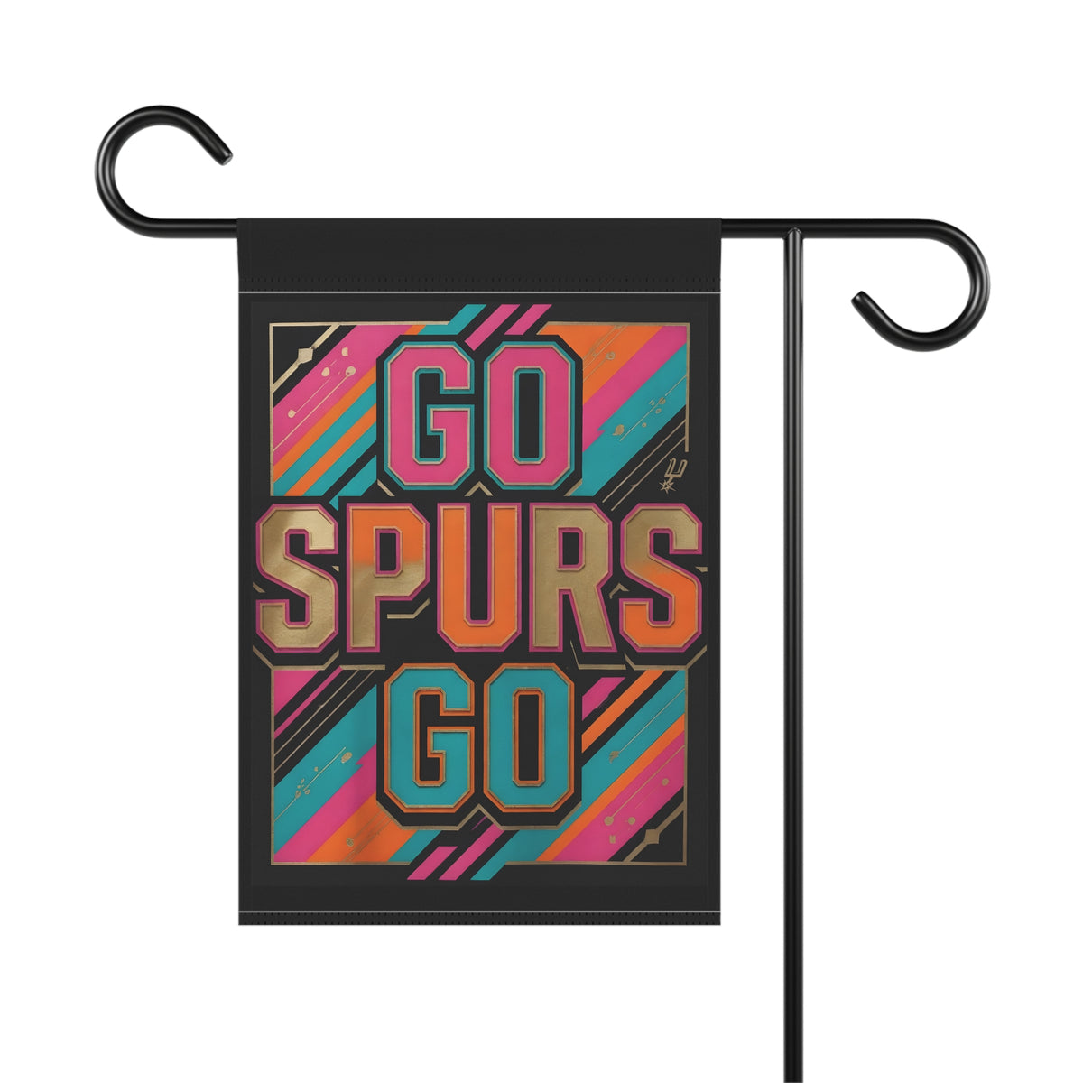 Fiesta Decor for San Antonio Fan, Go Spurs Go Garden Flag for Front Porch, Party Banner for Game Night, Basketball Flag for Teen and Dad