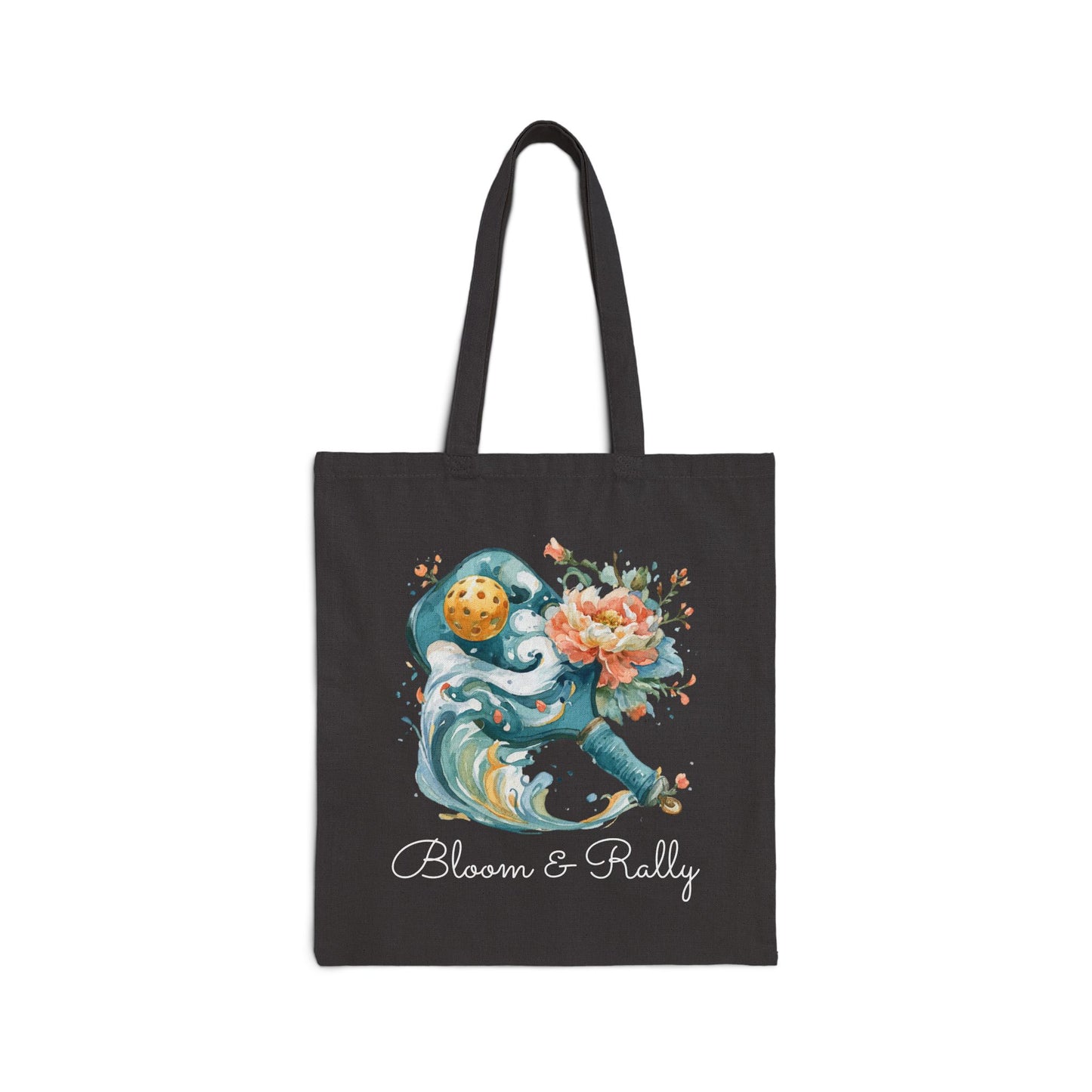 Floral Pickleball Tote Bag | Bloom & Rally Canvas Tote