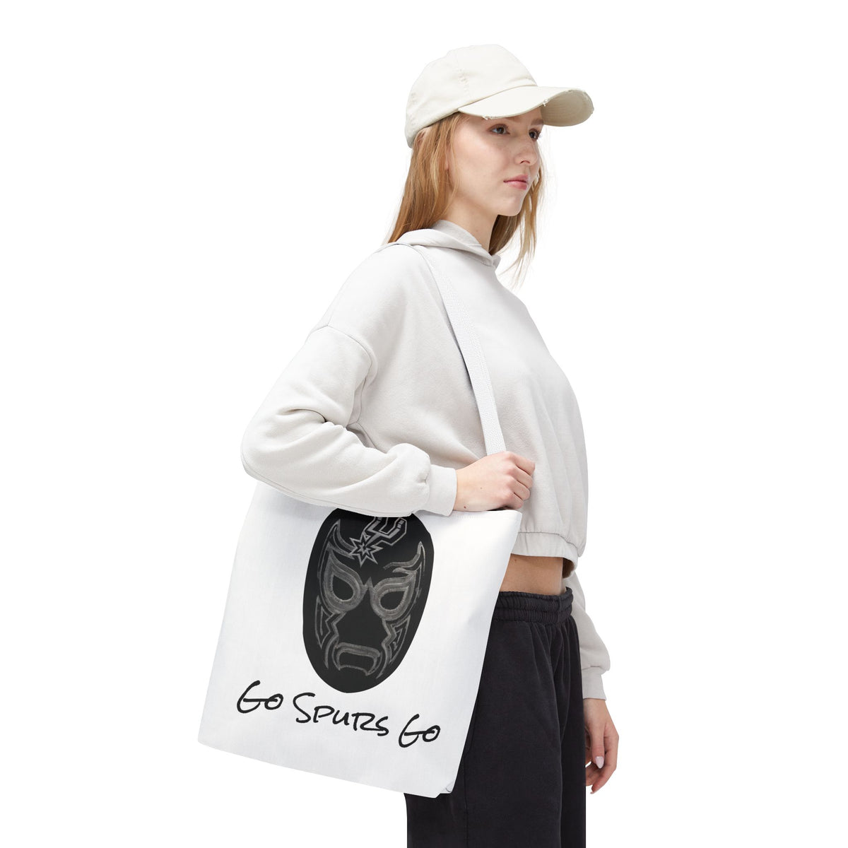 Lucha Libre Tote Bag for Women, Luchador Mask Art Carryall, Go Spurs Go Market Purse for Basketball Fan, San Antonio Bag for Mom
