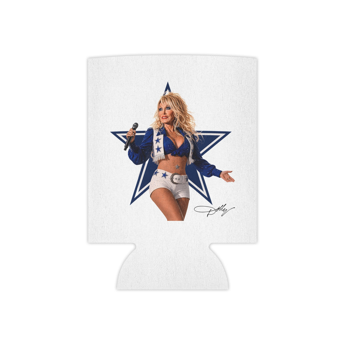 Dolly Cowboys Koozie for Lake Day, Boat Can Cooler for Dad, Camping Fan Gear for Husband, Fishing Trip Koozie for Dallas Football Fans