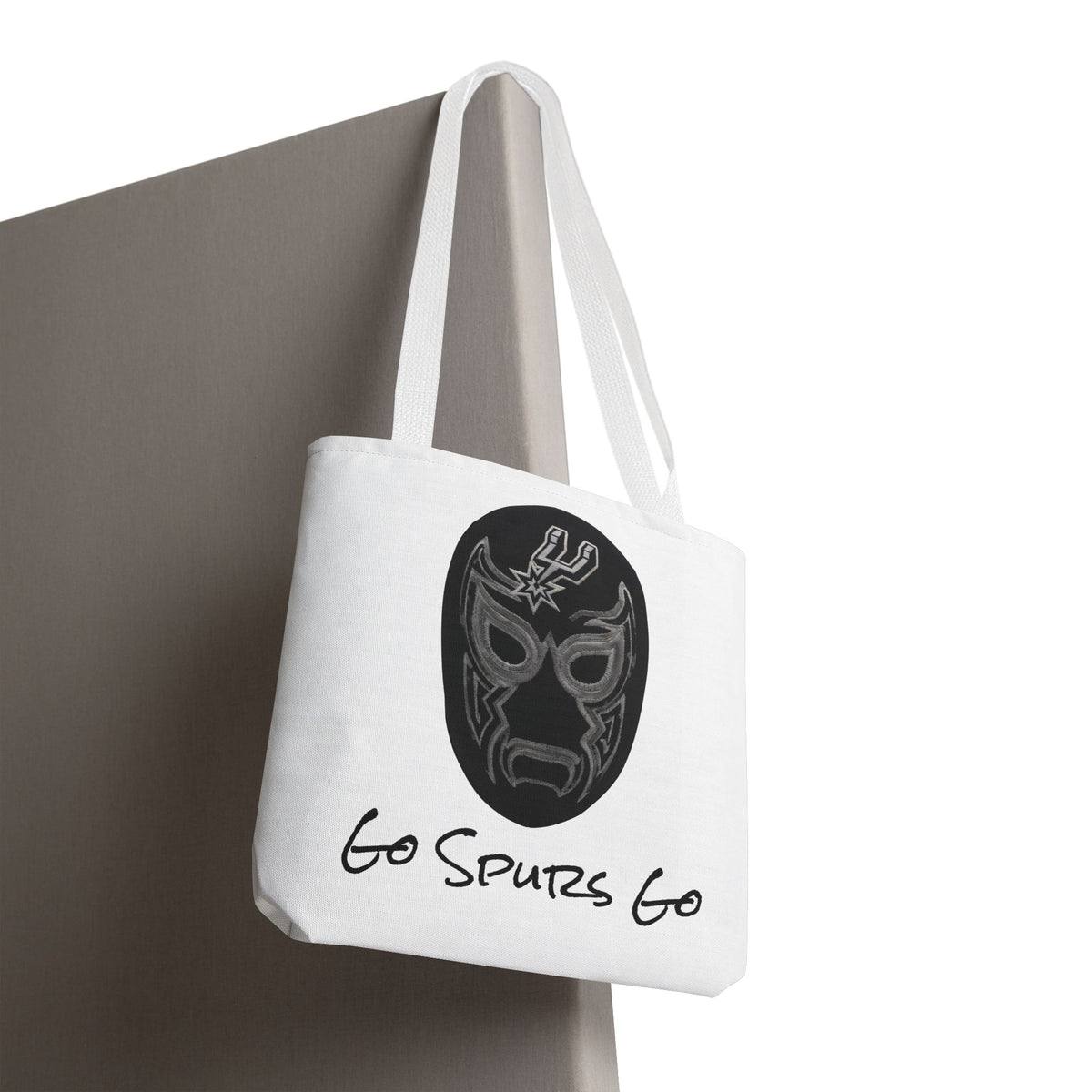 Lucha Libre Tote Bag for Women, Luchador Mask Art Carryall, Go Spurs Go Market Purse for Basketball Fan, San Antonio Bag for Mom