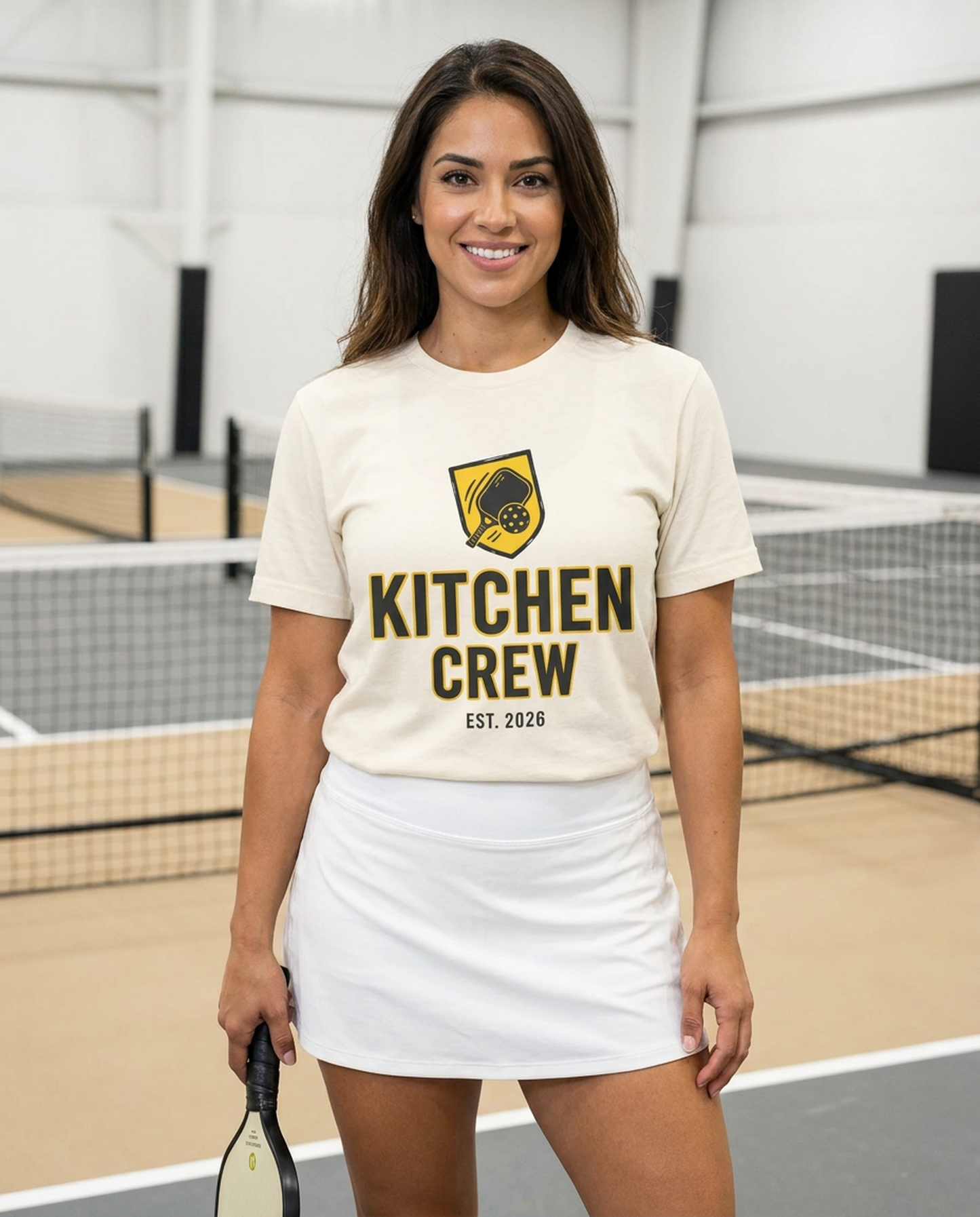 Kitchen Crew Pickleball T-Shirt, Pickleball Player Tee with Paddle Print