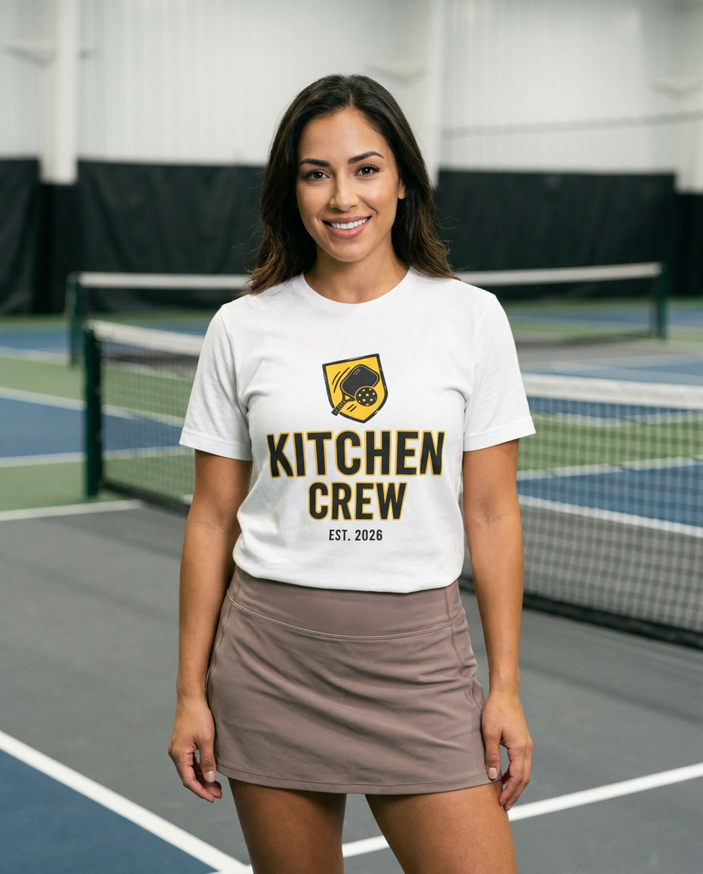 Kitchen Crew Pickleball T-Shirt, Pickleball Player Tee with Paddle Print