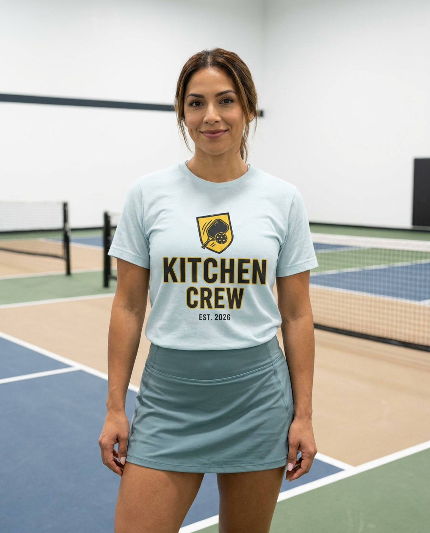 Kitchen Crew Pickleball T-Shirt, Pickleball Player Tee with Paddle Print