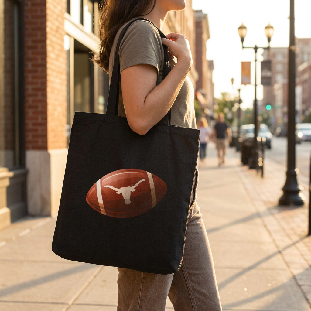 Longhorn Tote Bag for Women, Texas Football Fan Carryall, UT Austin Bag for Dad and Mom, Everyday Work Purse, Tailgate Accessories