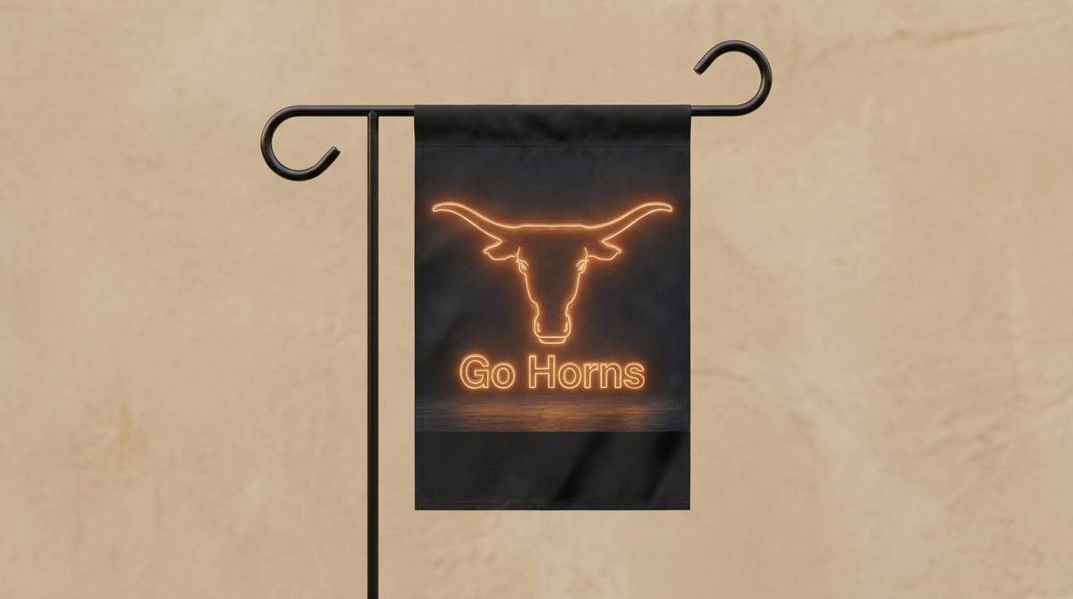 Longhorn Flag for College Student, Dorm Room and Man Cave Banner, Retro Texas Yard Decor, UT Alumni Porch Flag for New Grad and Dad