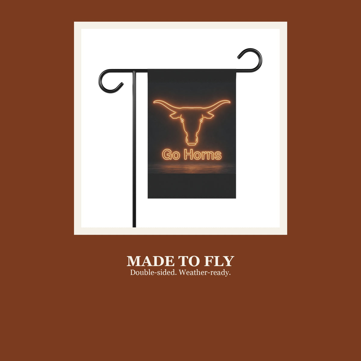 Longhorn Flag for College Student, Dorm Room and Man Cave Banner, Retro Texas Yard Decor, UT Alumni Porch Flag for New Grad and Dad