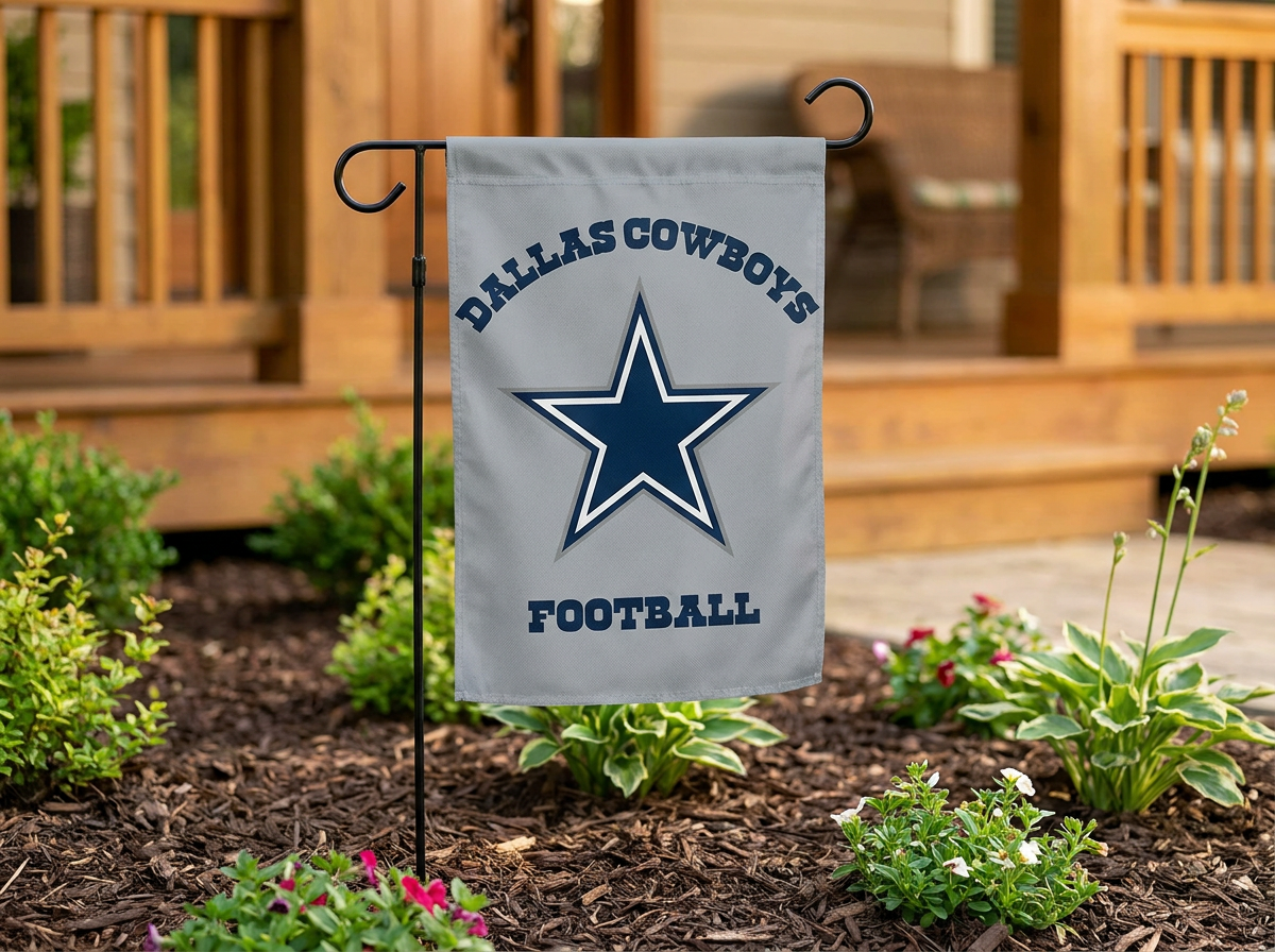 Dallas Cowboys Flag for Dad, NFL Garden Decor for Front Porch and Outdoor Yard, Football Season Banner, Game Day Yard Flag for Husband