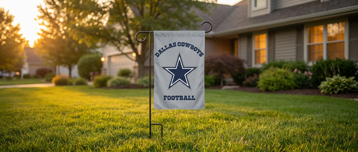 Dallas Cowboys Flag for Dad, NFL Garden Decor for Front Porch and Outdoor Yard, Football Season Banner, Game Day Yard Flag for Husband