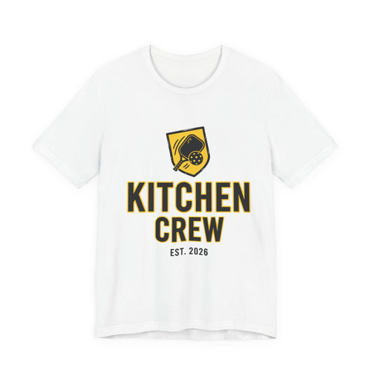Kitchen Crew Pickleball T-Shirt, Pickleball Player Tee with Paddle Print