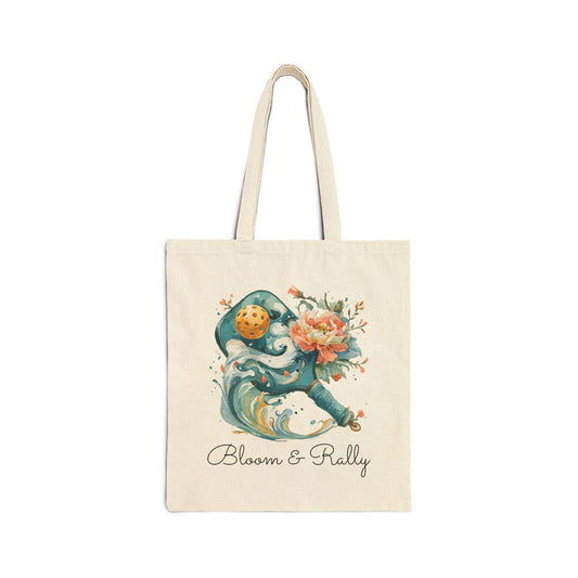 Floral Pickleball Tote Bag | Bloom & Rally Canvas Tote