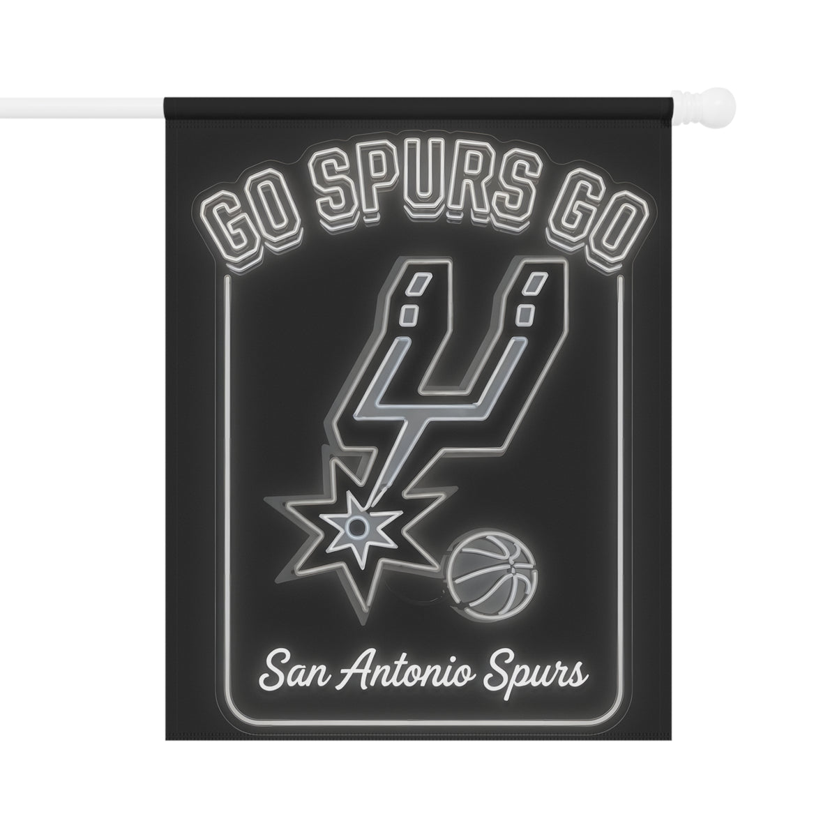 Man Cave Flag, San Antonio Spurs Silver and Black Banner, Double Sided Garage and Tailgate Decor for Basketball Fans