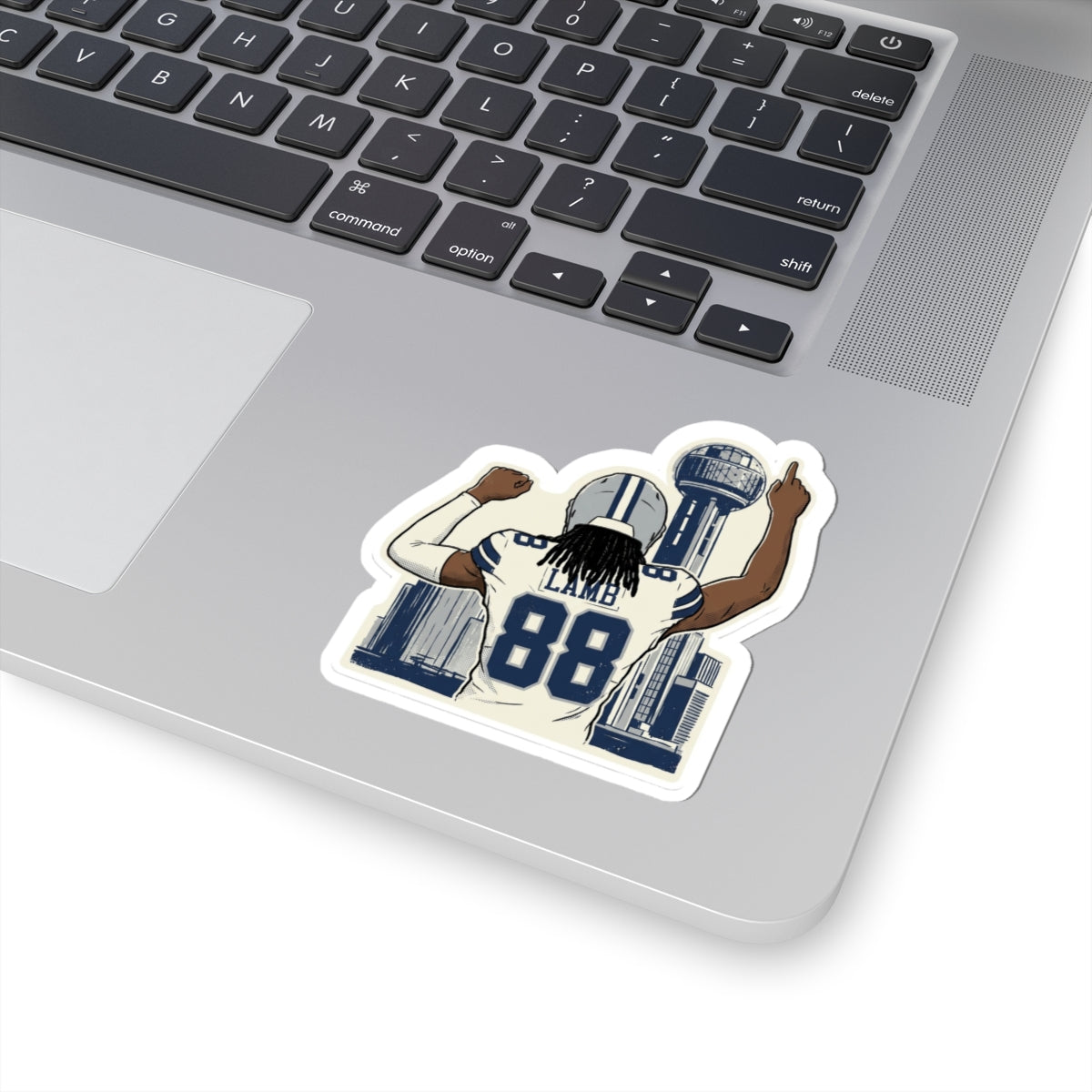 CeeDee Lamb Sticker, Cowboys WR 88 Decal, Big D Downtown Skyline Art, Hydro Flask Accent for Dallas Game Day Fan