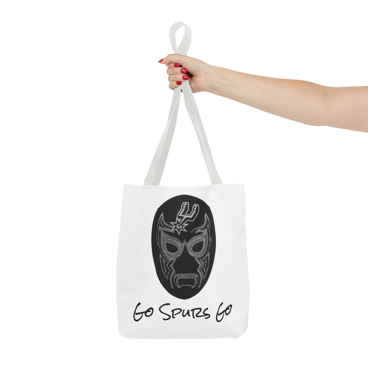 Lucha Libre Tote Bag for Women, Luchador Mask Art Carryall, Go Spurs Go Market Purse for Basketball Fan, San Antonio Bag for Mom