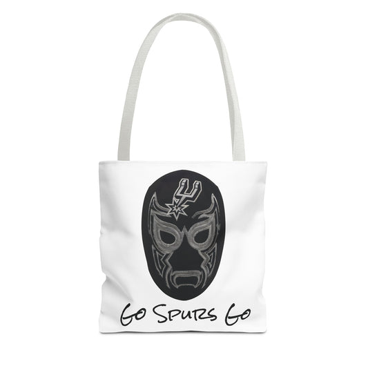 Lucha Libre Tote Bag for Women, Luchador Mask Art Carryall, Go Spurs Go Market Purse for Basketball Fan, San Antonio Bag for Mom