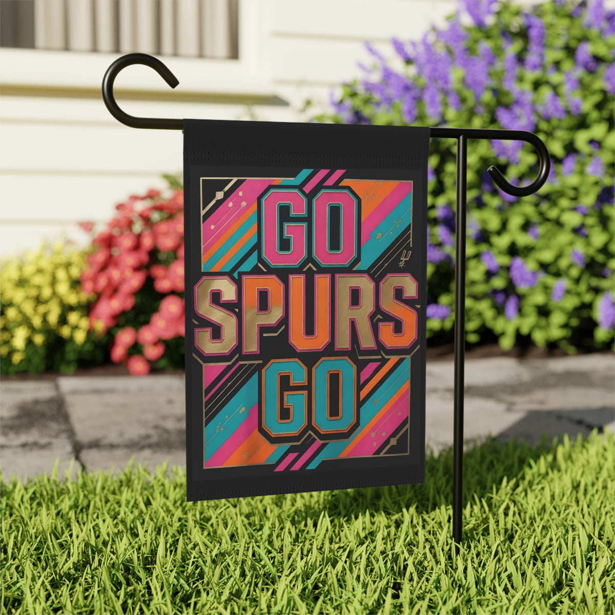 Fiesta Decor for San Antonio Fan, Go Spurs Go Garden Flag for Front Porch, Party Banner for Game Night, Basketball Flag for Teen and Dad